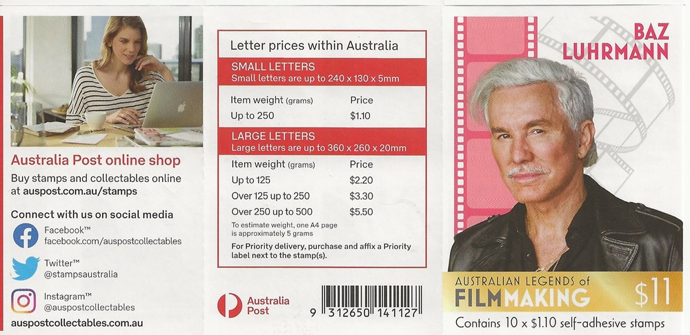 ZZZ Carnet (Australie) 2022 Baz Luhrmann timbres zzz carnet australie 2022 baz luhrmann