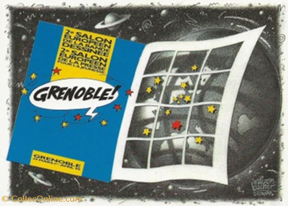 Grenoble (38) 1990 cartes postales bande dessinee grenoble 38 1990