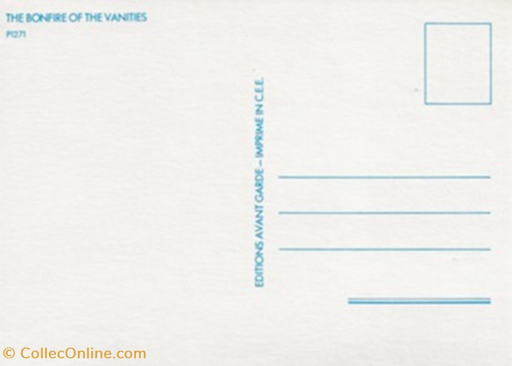 The bonfire of the vanities cartes postales autres the bonfire of the vanities