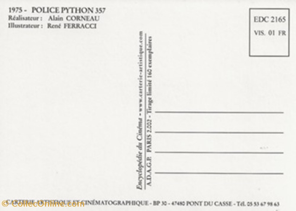 Police python 357 cartes postales autres police python 357
