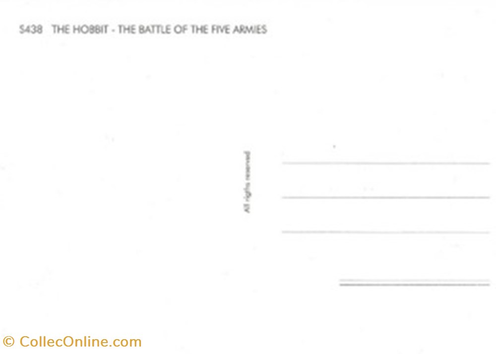 The hobbit : the battle of the five armies 2 cartes postales autres the hobbit the battle of the five armies