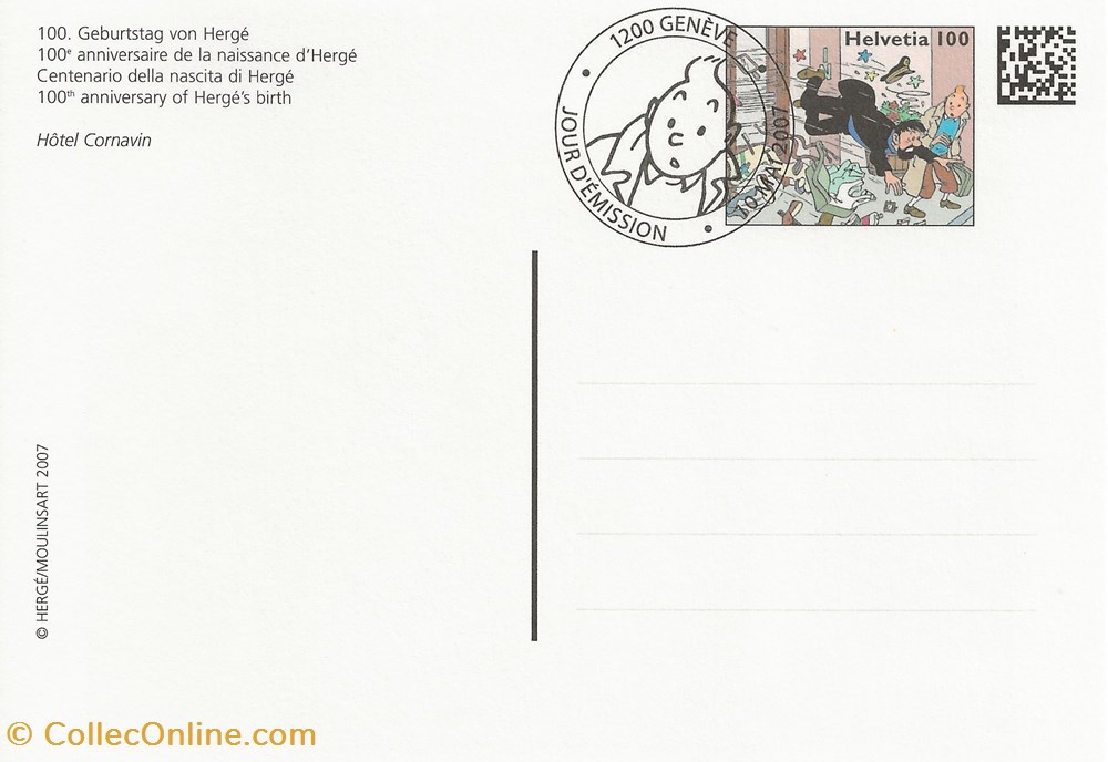 Genêve (Suisse) 2007 Tintin timbres geneve suisse 2007 tintin