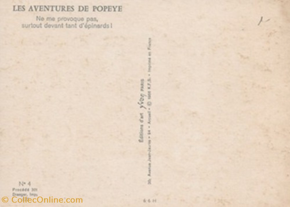cartes postales bande dessinee popeye