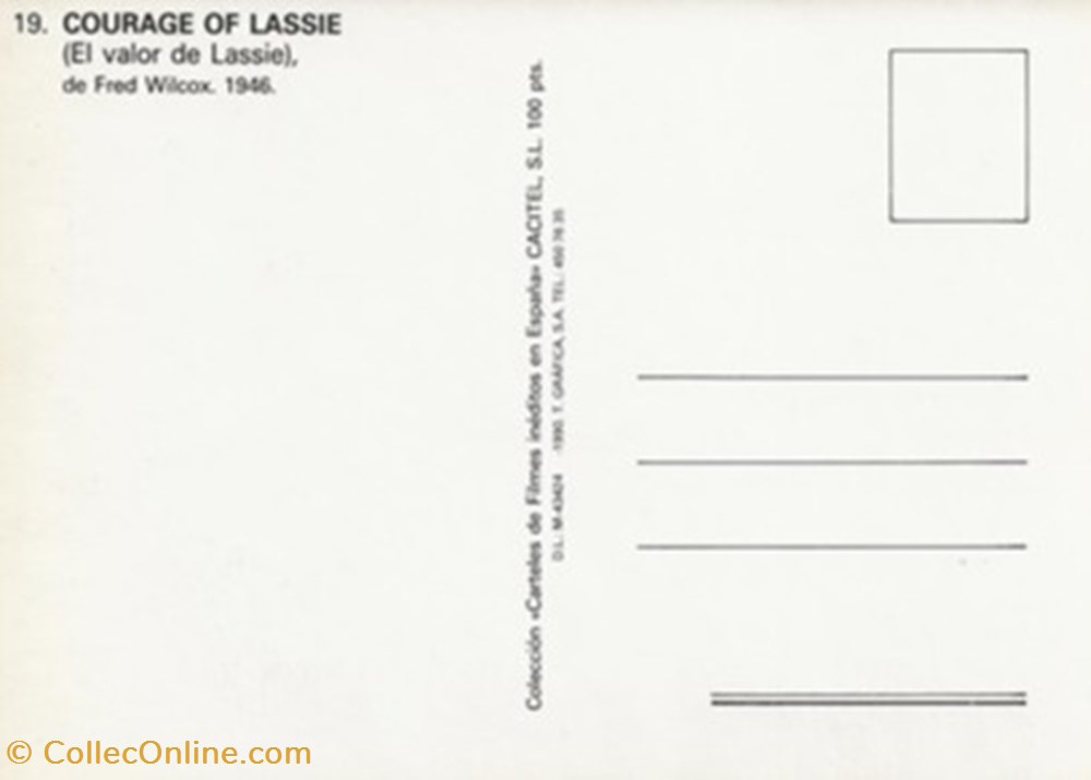El valor de Lassie cartes postales autres el valor de lassie