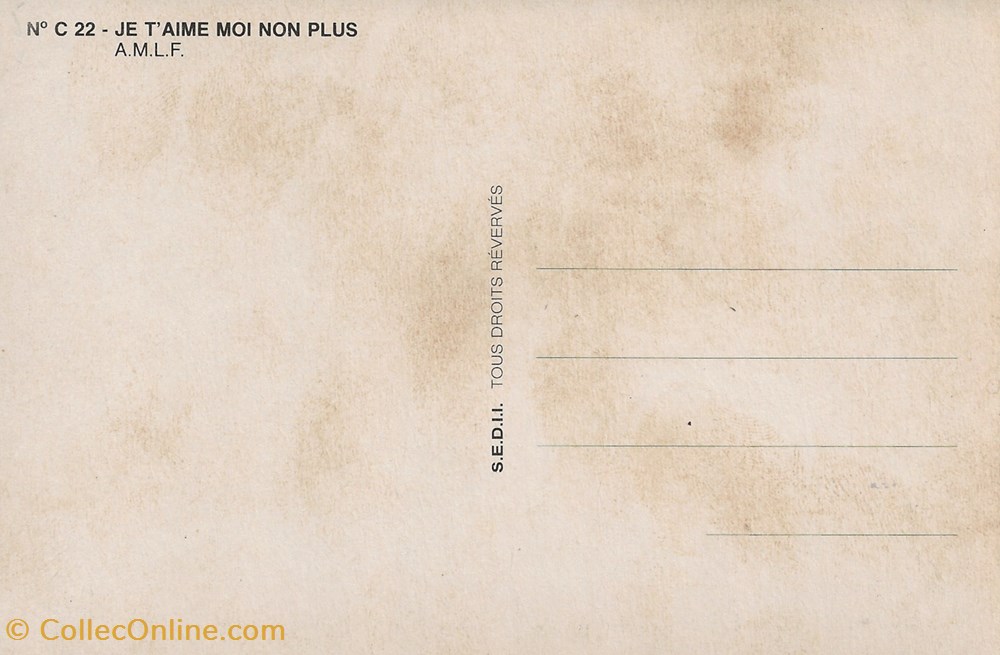 Je t'aime moi non plus cartes postales autres je aime moi non plus