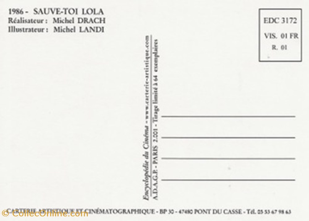 Sauve-toi Lola cartes postales autres sauve toi lola