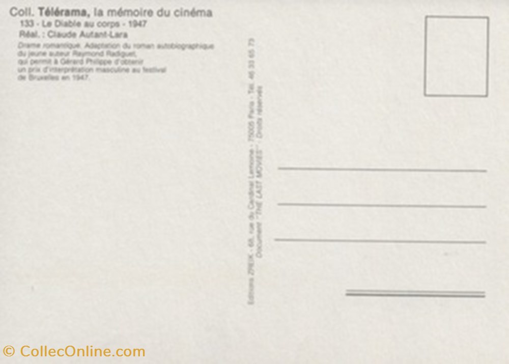 Le diable au corps cartes postales autres le diable au corps