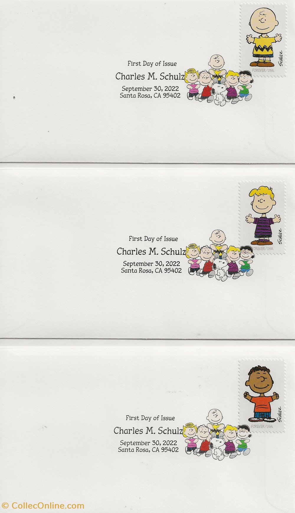 Santa Rosa (Etats-Unis) 2022 Charles M Schulz 2 timbres santa rosa etats unis 2022 charles m schulz