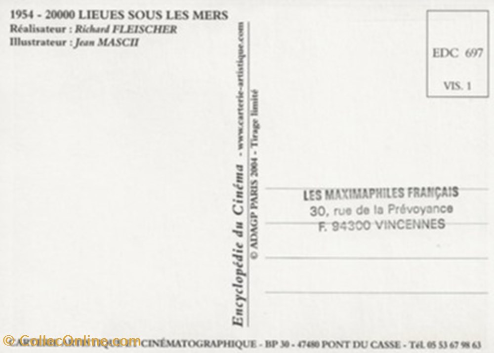 cartes postales autres 20 000 lieues sous les mers