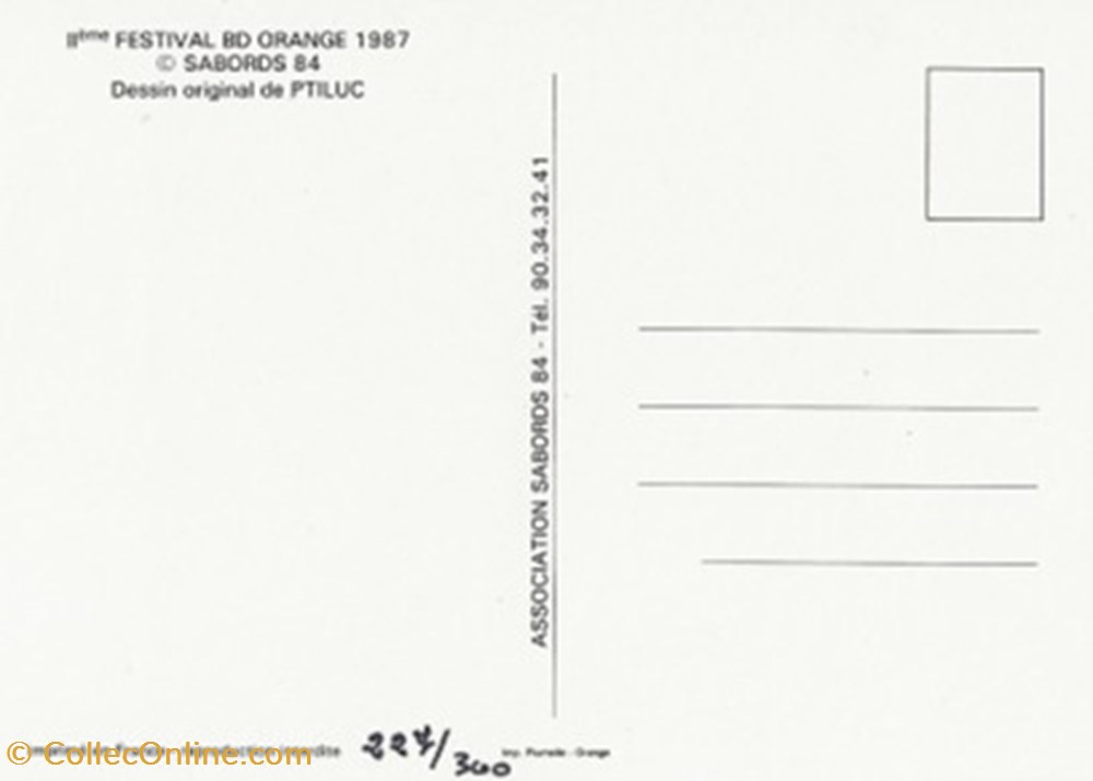 cartes postales bande dessinee orange 84 1987