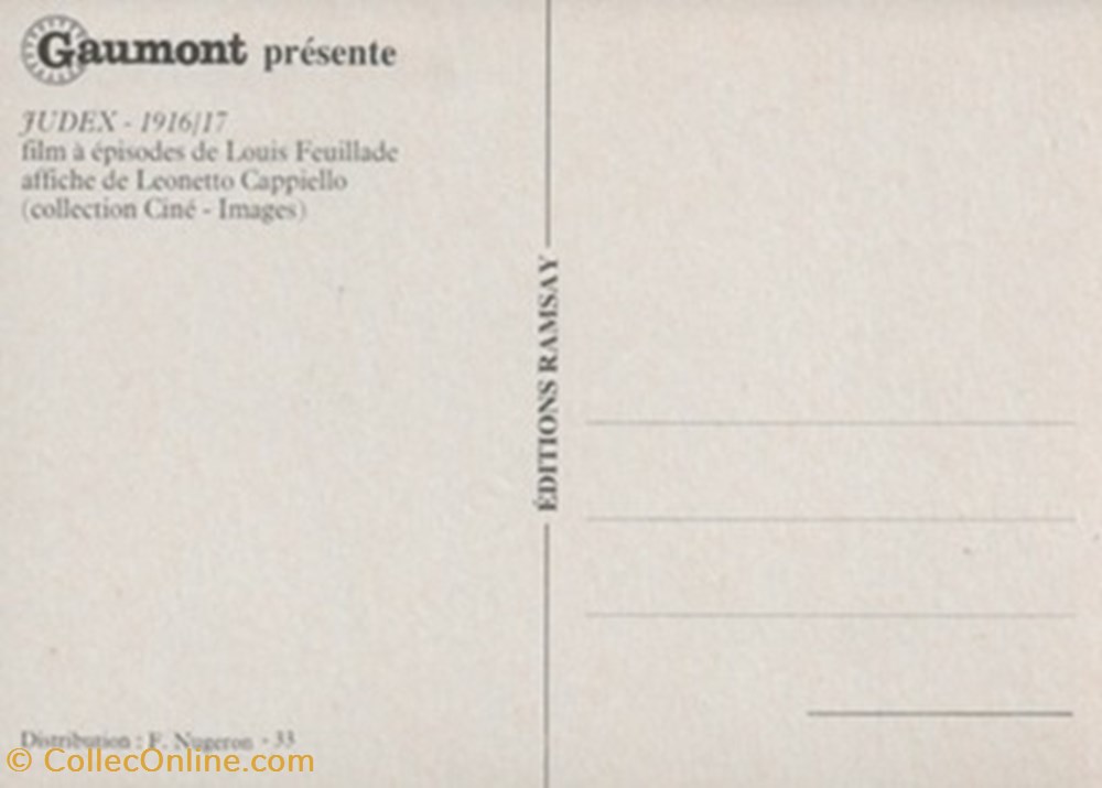 Judex cartes postales autres judex
