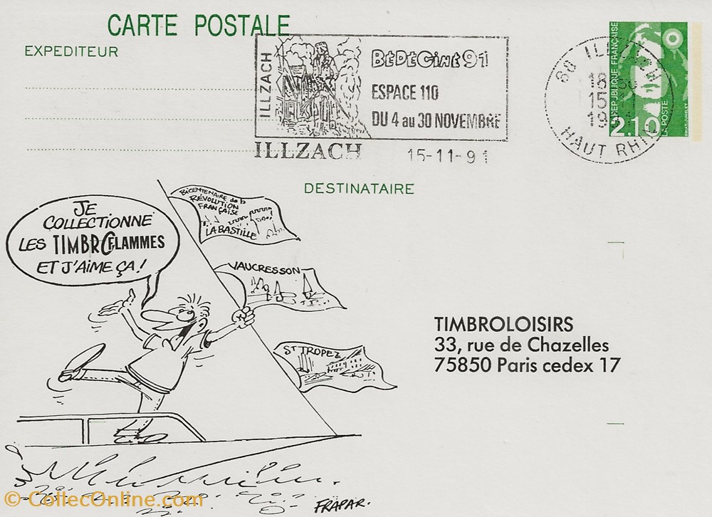 Illzach (68) 1991 7ème Festival BD CINE timbres illzach 68 1991 7eme festival bd cine