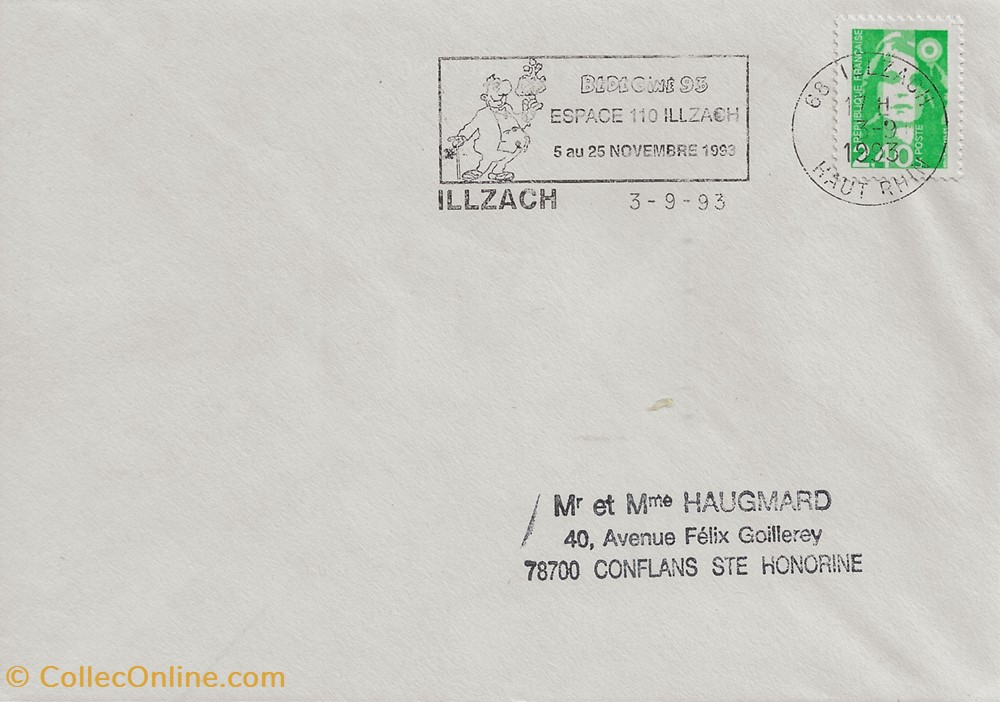Illzach (68) 1993 9ème Festival BD CINE timbres illzach 68 1993 9eme festival bd cine