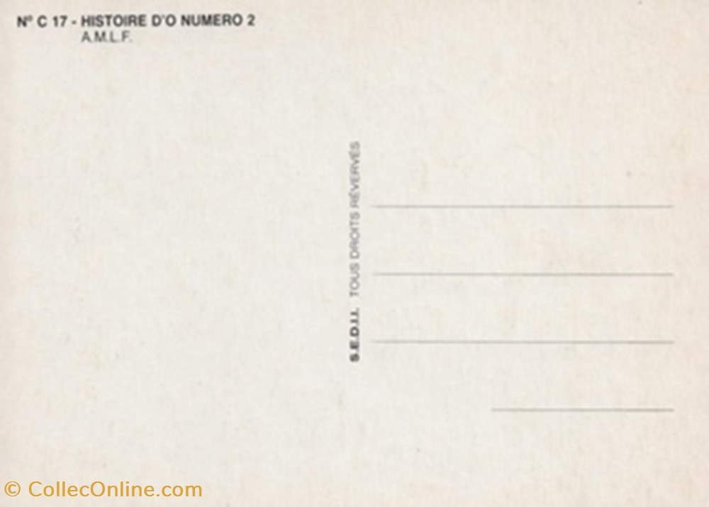 Histoire d'O 2 cartes postales autres histoire o 2