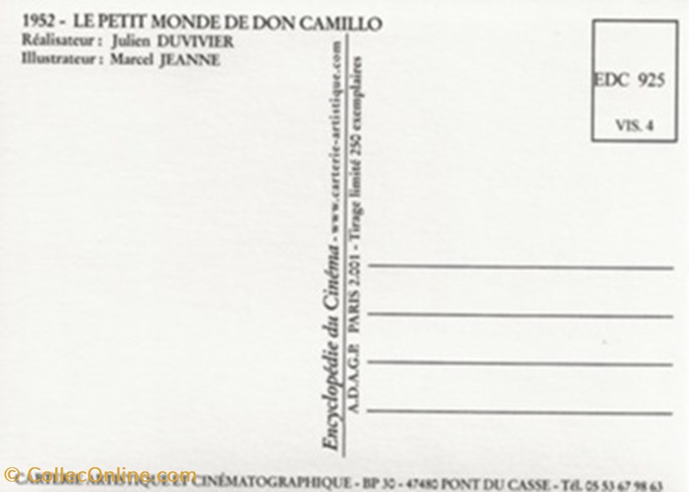 Le petit monde de Don Camillo cartes postales autres le petit monde de don camillo