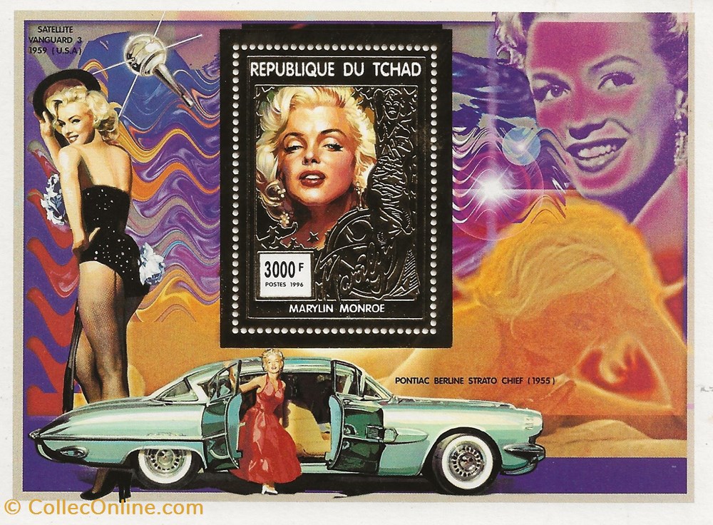 ZZZ Blocs (Tchad) 1996 Marilyn Monroe 3 timbres zzz blocs tchad 1996 marilyn monroe