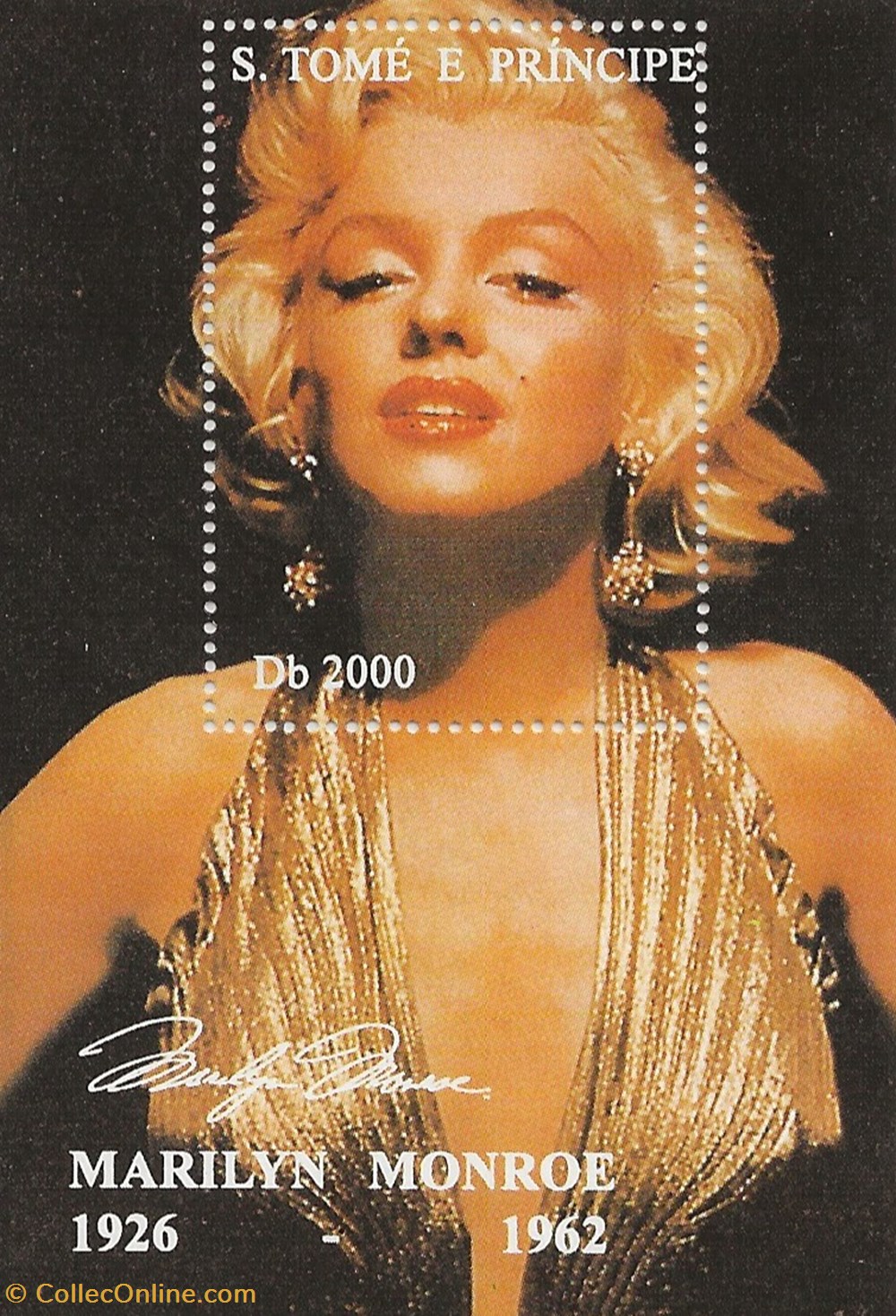 ZZZ Bloc (Sao Tome e Principe) 1994 Marilyn Monroe timbres zzz bloc sao tome e principe 1994 marilyn monroe