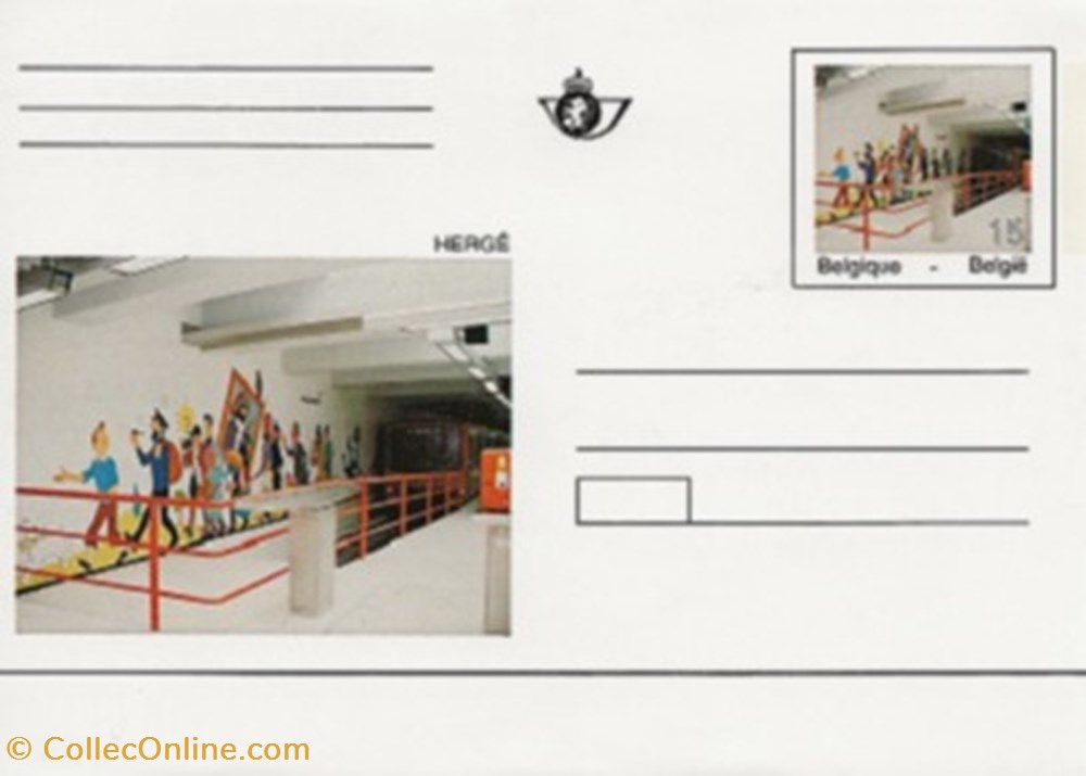 Tintin cartes postales bande dessinee tintin