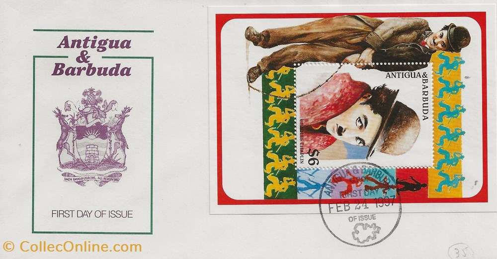 Saint John's (Antigua & Barbuda) 1997 Charlie Chaplin timbres saint john s antigua barbuda 1997 charlie chaplin