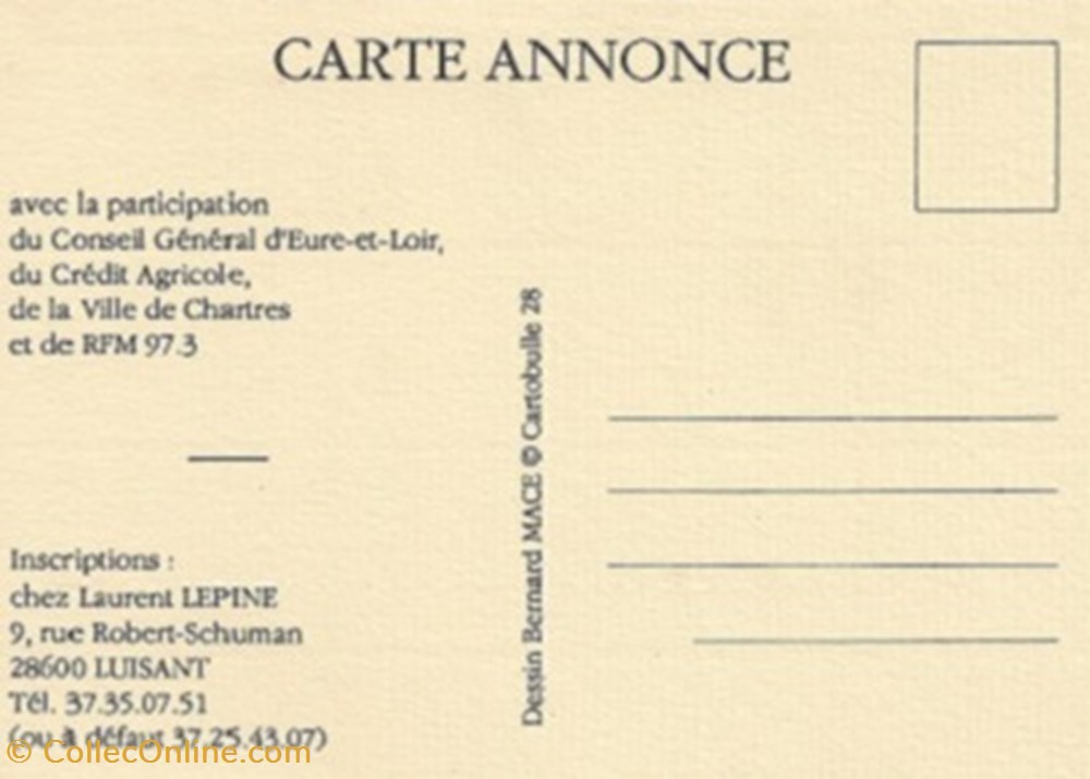 Chartres (28) 1991 cartes postales bande dessinee chartres 28 1991