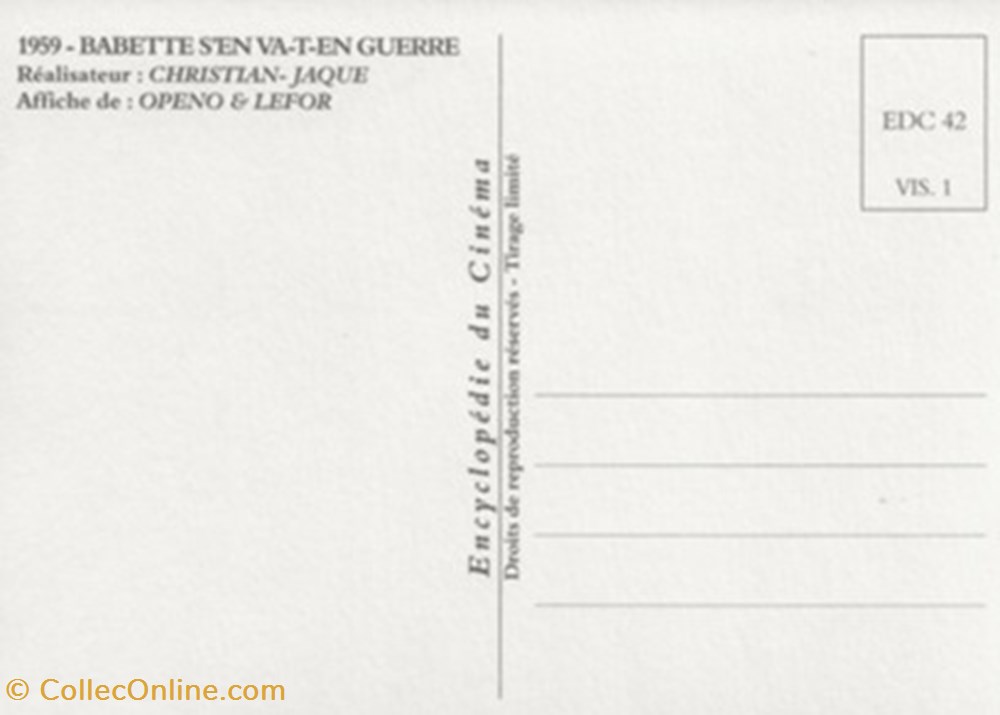 cartes postales autres babette en va en guerre