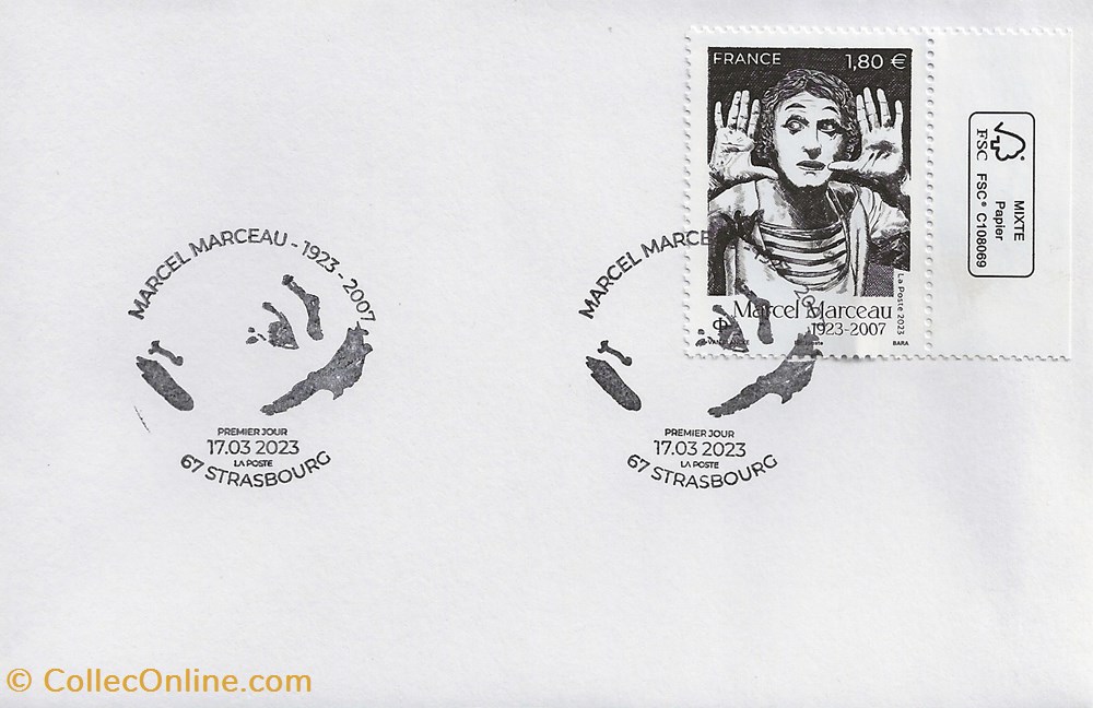 Strasbourg 2023 (67) Marcel Marceau timbres strasbourg 2023 67 marcel marceau