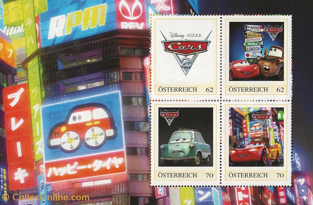 ZZZ Carnet (Autriche) 2011 Cars 2 2 timbres zzz carnet autriche 2011 cars 2