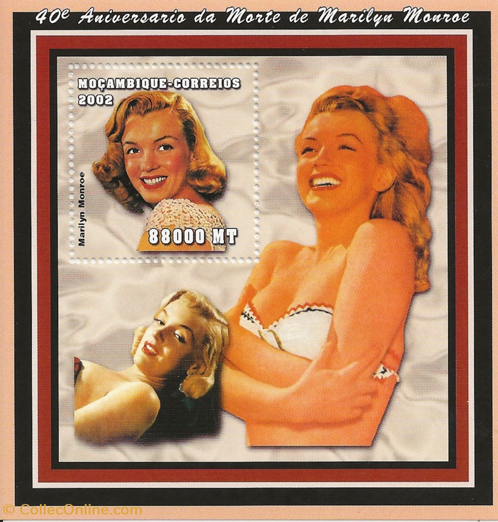 ZZZ Blocs (Mozambique) 2002 Marilyn Monroe 2 timbres zzz blocs mozambique 2002 marilyn monroe