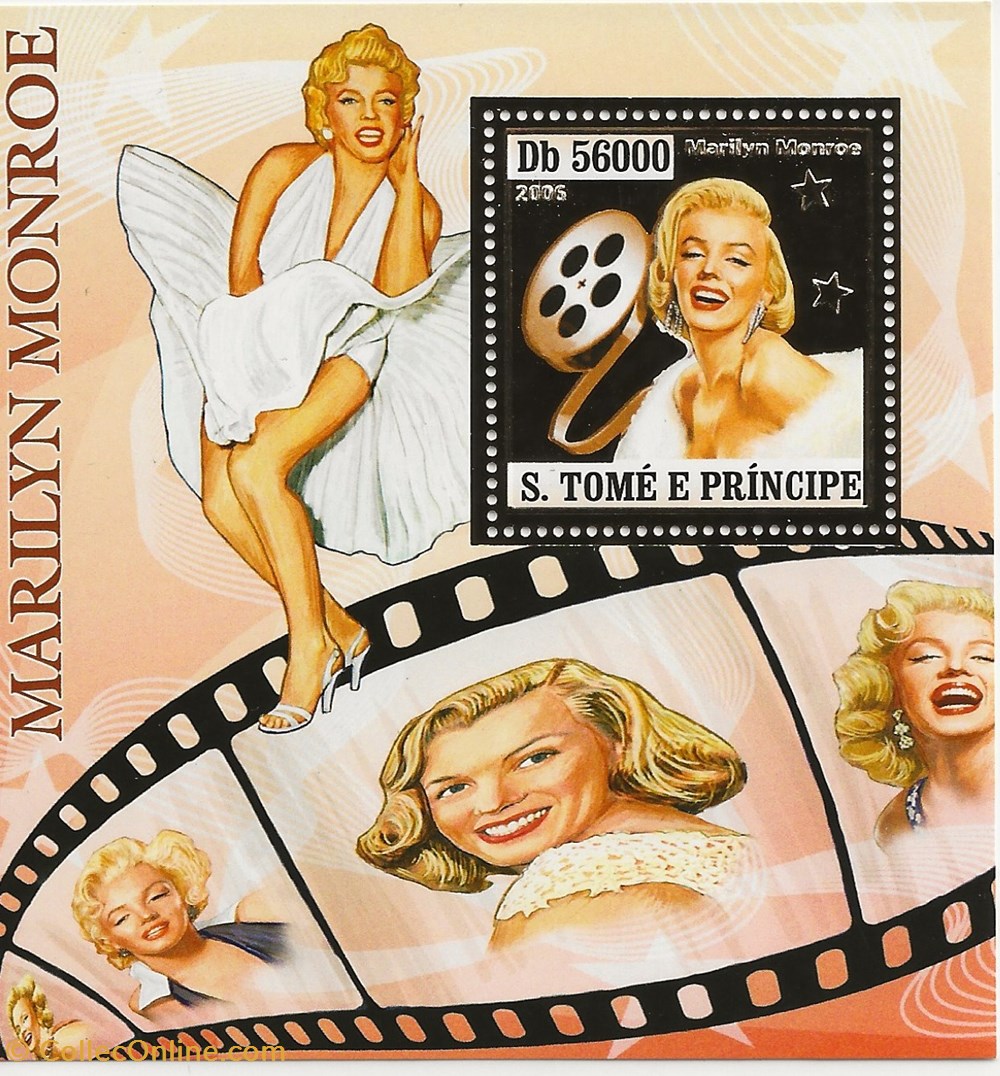 ZZZ Blocs (Sao Tome e Principe) 2006 Marilyn Monroe 2 timbres zzz blocs sao tome e principe 2006 marilyn monroe