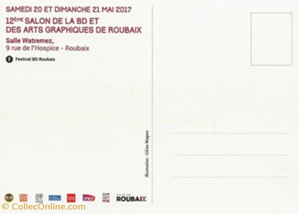 Roubaix (59) 2017 cartes postales bande dessinee roubaix 59 2017