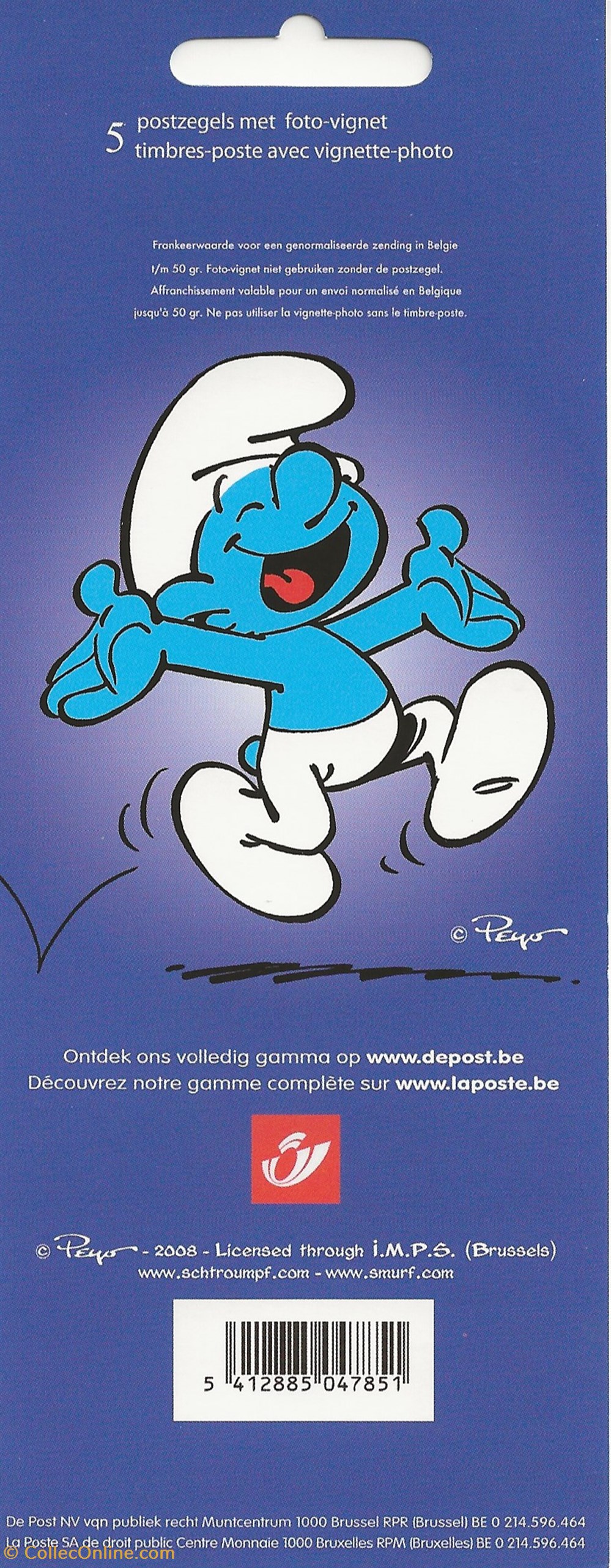 ZZZ - Belgique 2008 Duostamp - Les schtroumpfs timbres zzz belgique 2008 duostamp les schtroumpfs