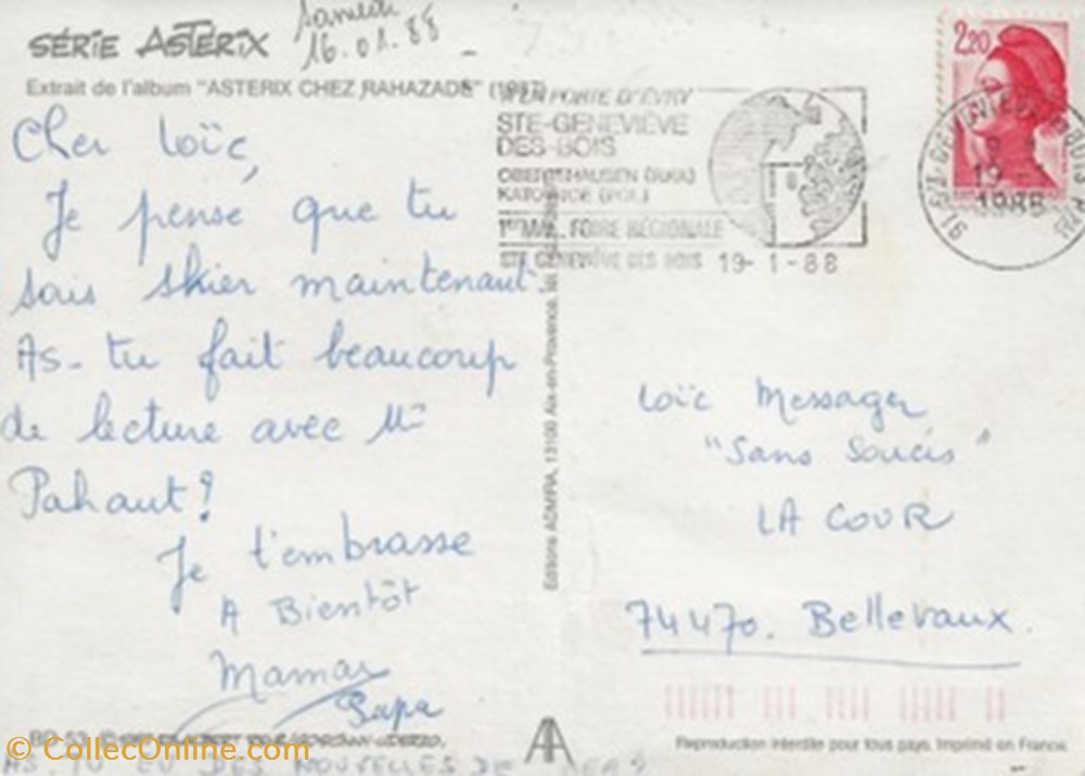 Astérix cartes postales bande dessinee asterix