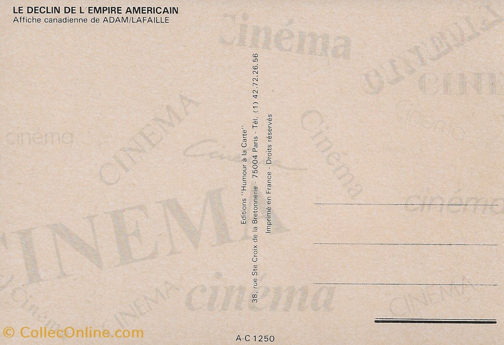 Le déclin de l'empire américain cartes postales autres le declin de empire americain