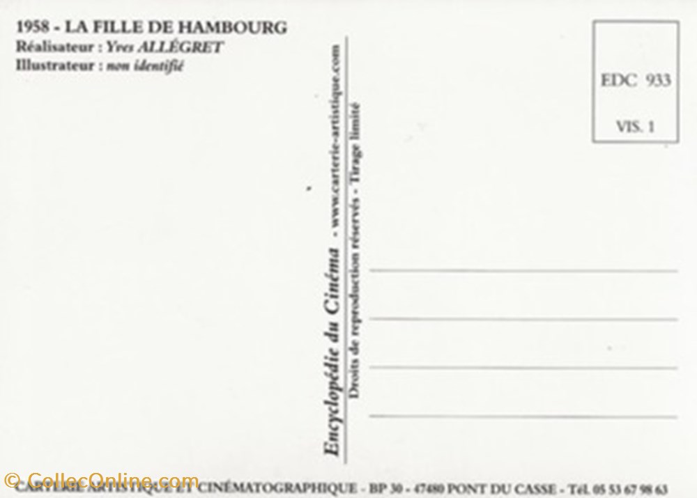cartes postales autres la fille de hambourg
