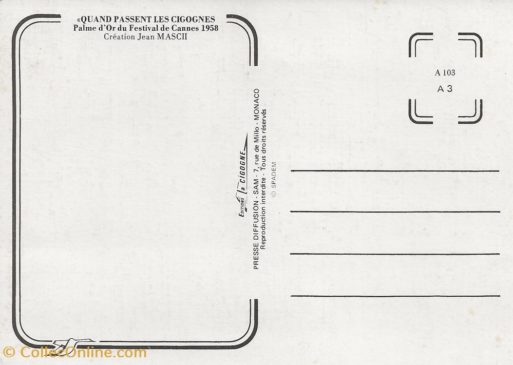 Quand passent les cigognes cartes postales autres quand passent les cigognes