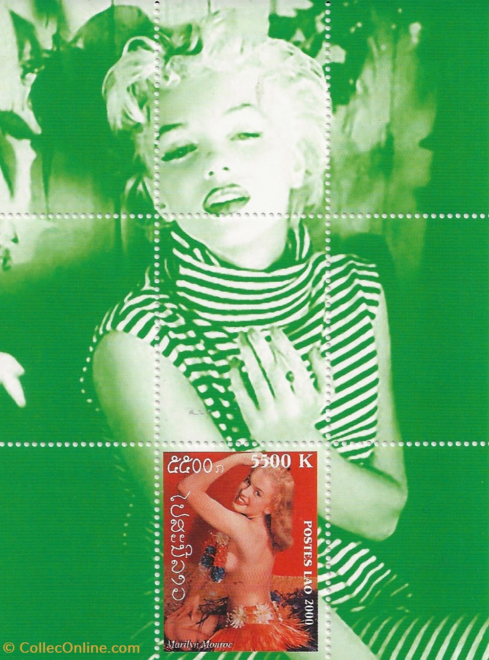 ZZZ Blocs (Laos) 2000 Marilyn Monroe 2 timbres zzz blocs laos 2000 marilyn monroe