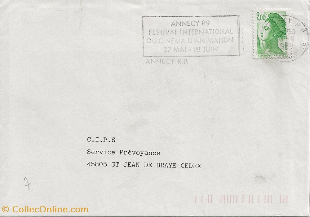 Annecy (74) 1989 Festival international du film d'animation timbres annecy 74 1989 festival international du film animation