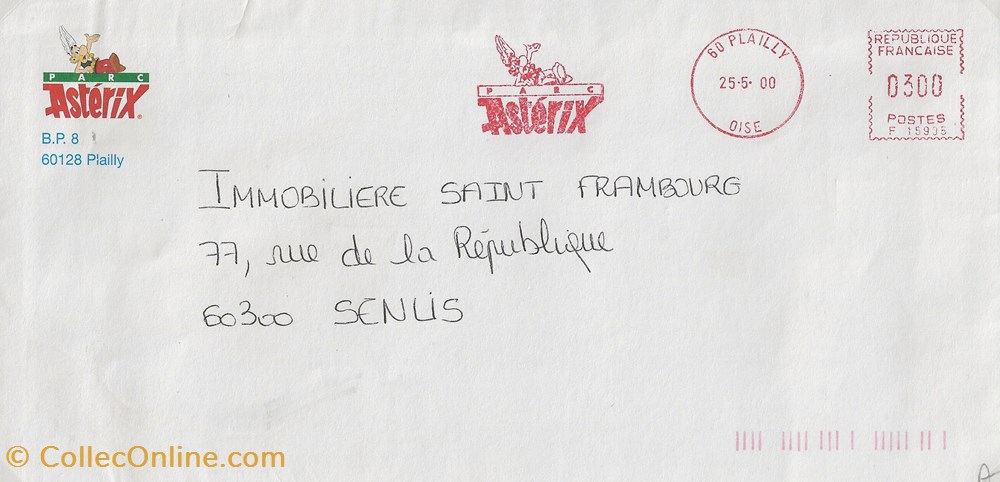Plailly (60) 2000 Parc Astérix timbres plailly 60 2000 parc asterix
