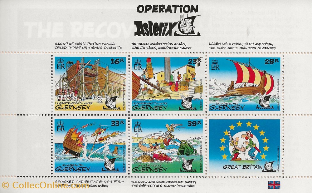 ZZZ - Guernesey 1992 Operation Asterix 2 timbres zzz guernesey 1992 operation asterix