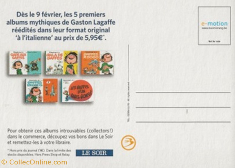 Gaston Lagaffe cartes postales bande dessinee gaston lagaffe