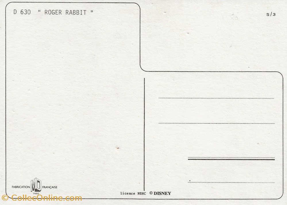 Who framed Roger Rabbit 4 cartes postales autres who framed roger rabbit