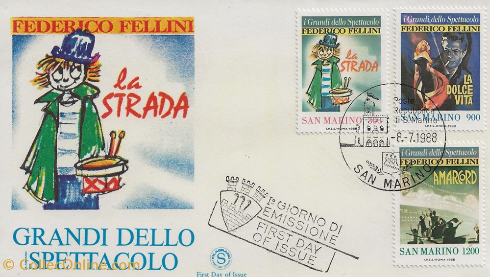 timbres san marino saint marin 1988 grandi dello spettacolo