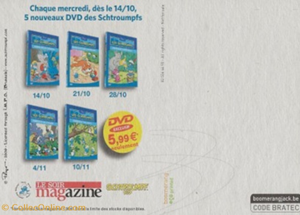 Schtroumpfs cartes postales bande dessinee schtroumpfs