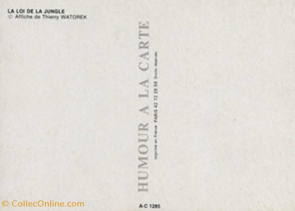 cartes postales autres la loi de la jungle