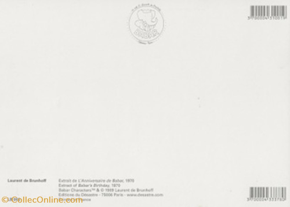 Babar cartes postales bande dessinee babar