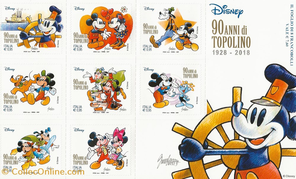 ZZZ - Italie 2017 Carnet bloc 90 anni di Topolino timbres zzz italie 2017 carnet bloc 90 anni di topolino