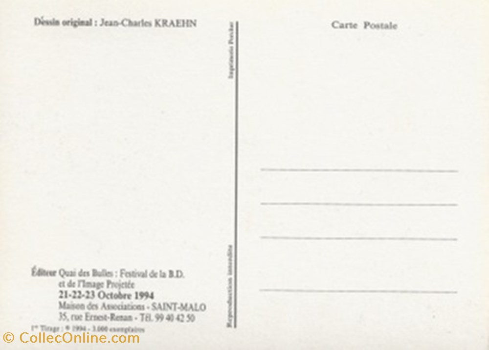 cartes postales bande dessinee saint malo 35 1994