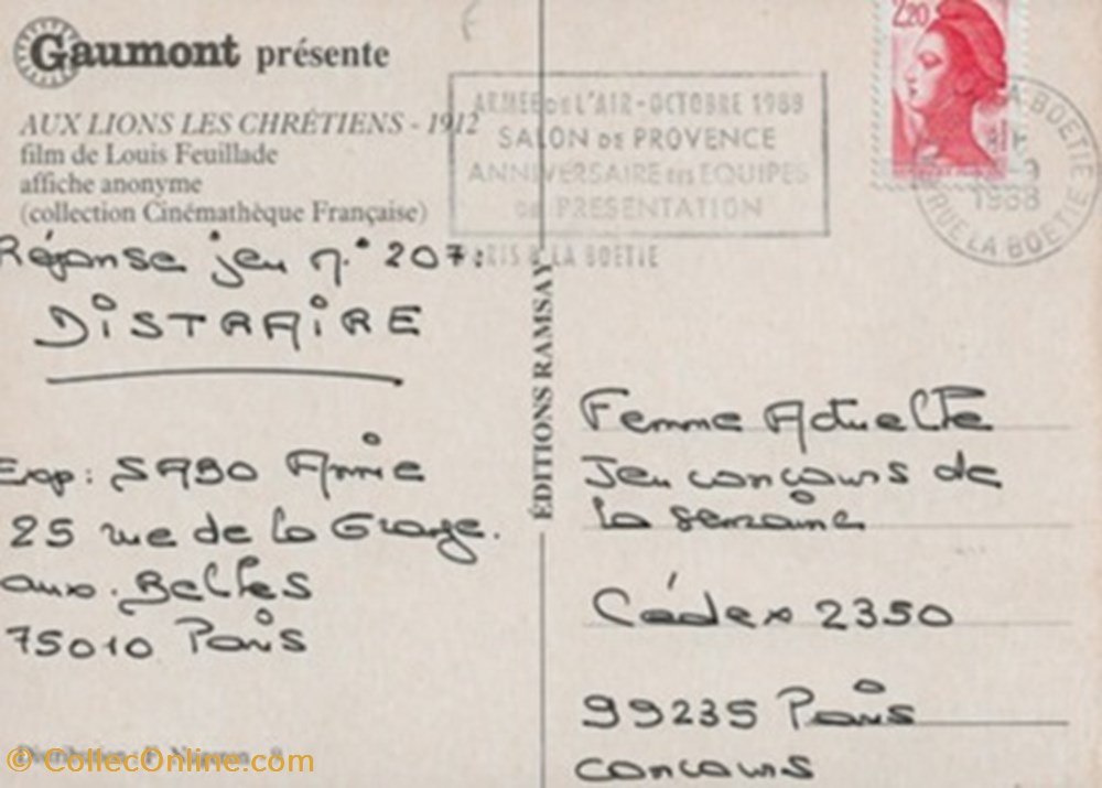 Aux lions, les chrétiens cartes postales autres aux lions les chretiens