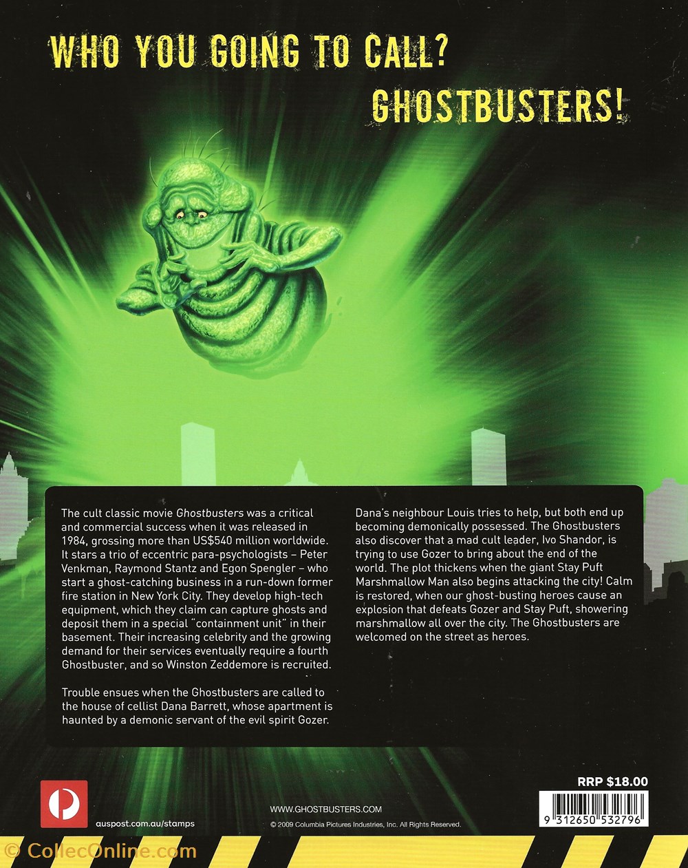 timbres zzz presentation pack australie 2009 ghostbusters