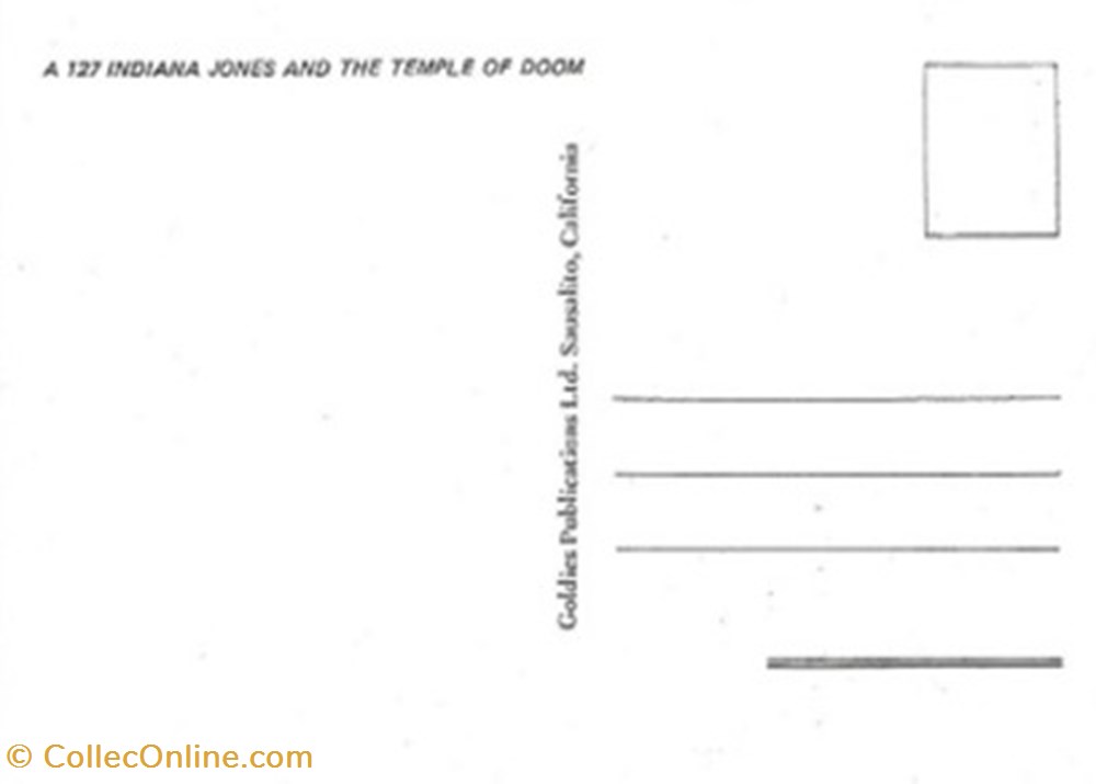 Indiana Jones and the temple of doom cartes postales autres indiana jones and the temple of doom